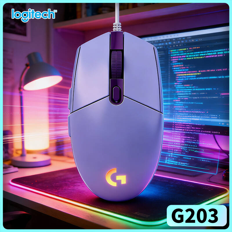 Logitech Mouse G203 - Mysz gamingowa Logitech G203, przewodowa, z